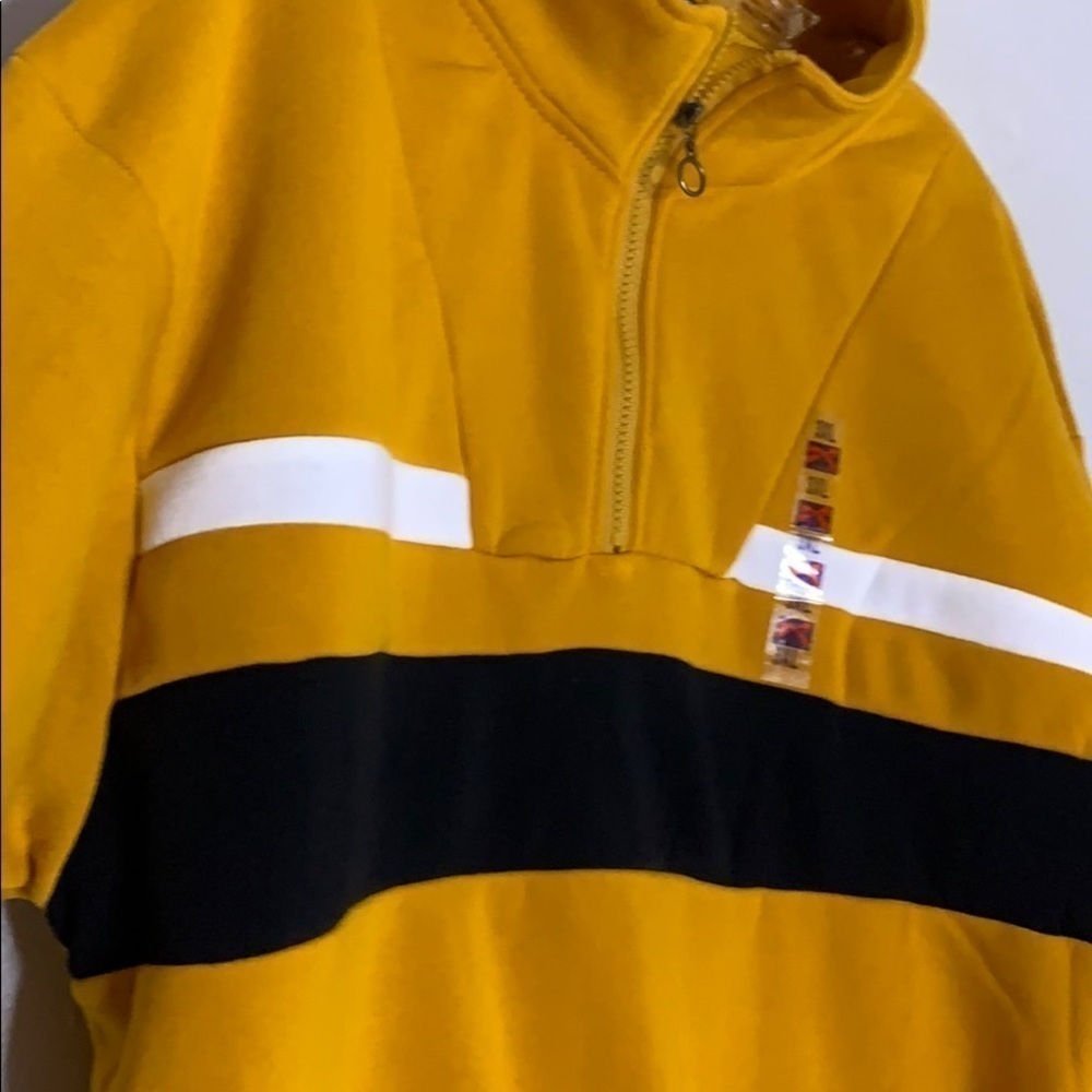 New mustard color-block half zip sweatshirt pullover plus size 3X NWT - Picture 2 of 6